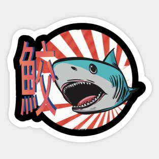 Japanese themed shark Sticker